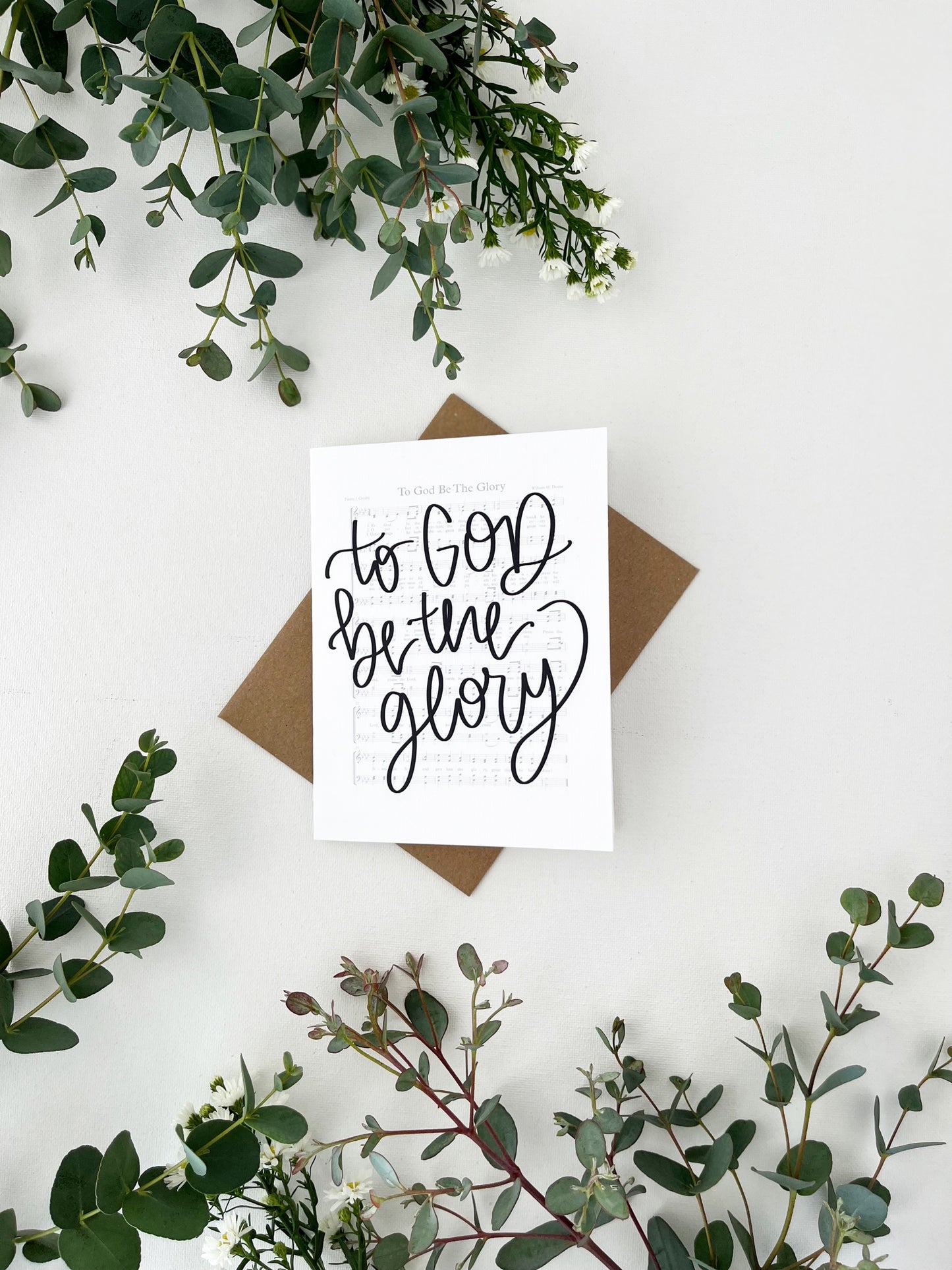 Cards and envelope | 3 Card Set | HYMN He leadeth me, To God be the glory, Saviour like a shepherd