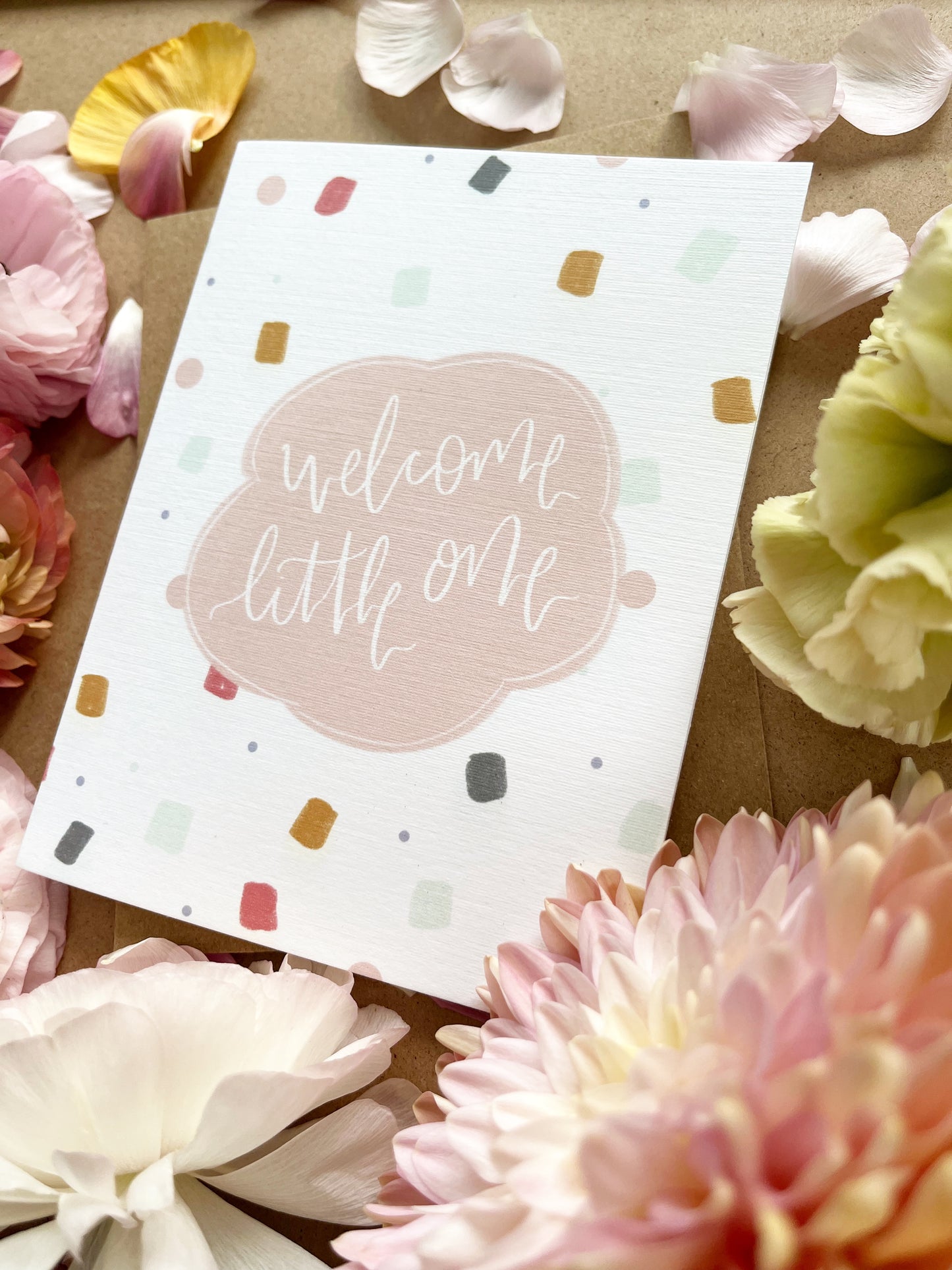 Cards and envelope | Welcome Little One  | blank inside | Encouragement | Thinking of You | Greeting | Secret Sister | Birthday