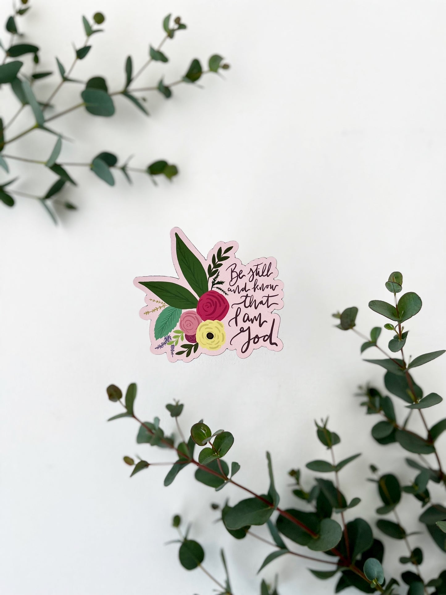 Magnet | Be still and know that I am God | christian art | hand lettering | fridge magnet | bible verse magnet | christian magnet