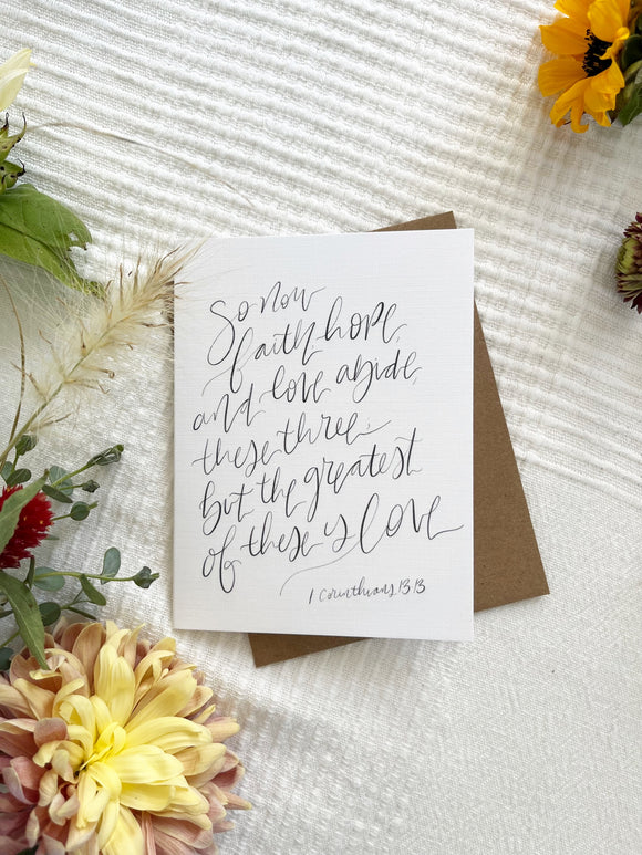 Cards and envelope | 1 Corinthians 13:13