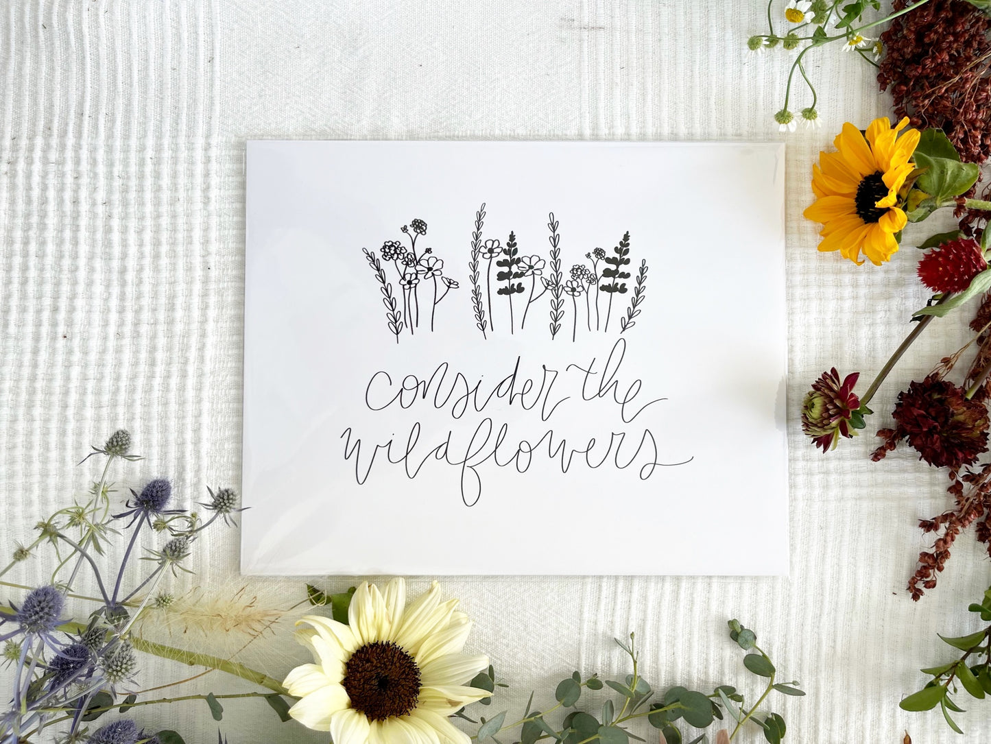 4x6, 5x7, 8x10, 11x14 | Physical Print | Consider the wildflowers