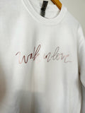 Crew neck sweatshirt | walk in love . size Small, medium, large