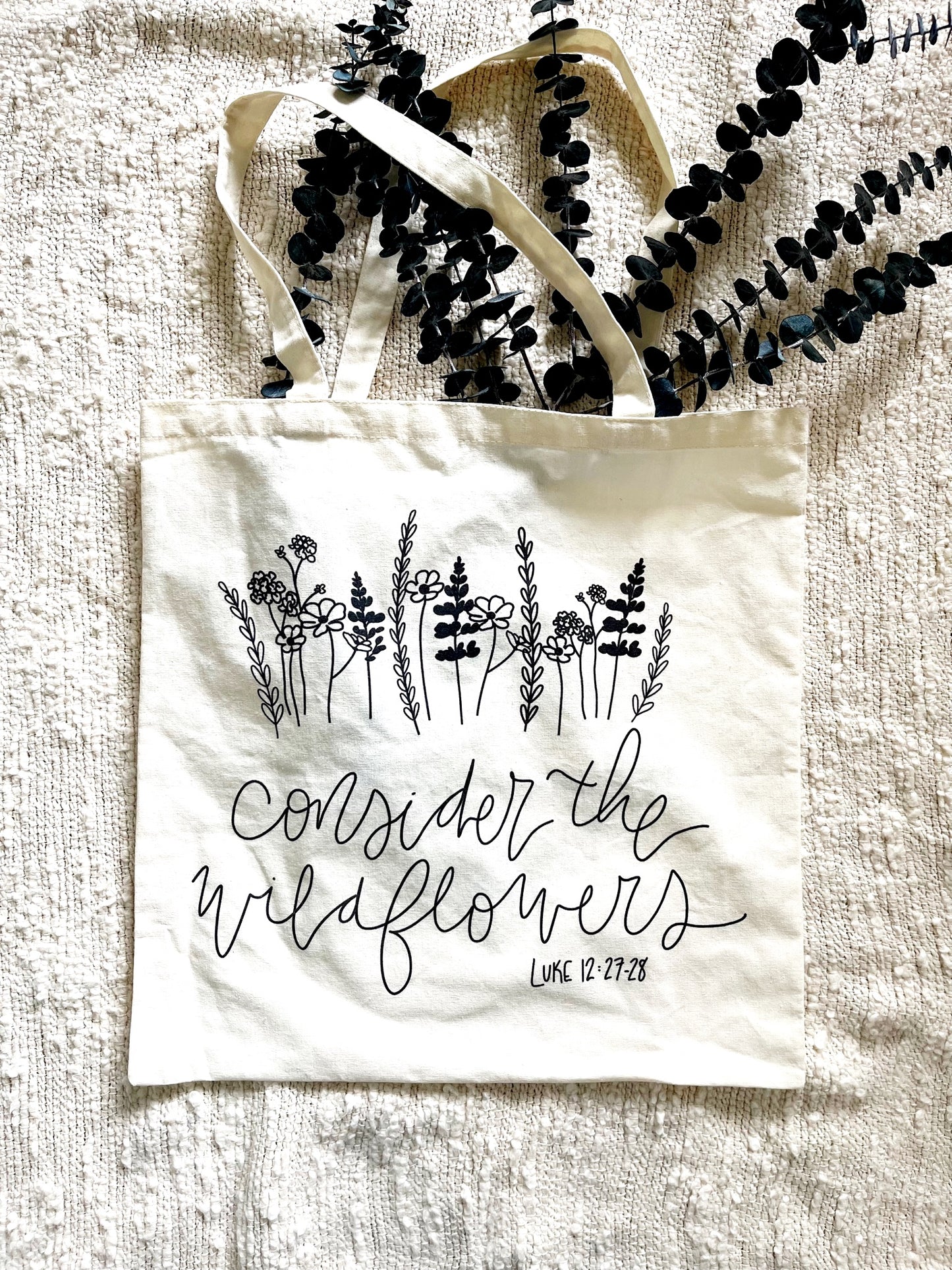 Tote Bag “consider the wildflowers”