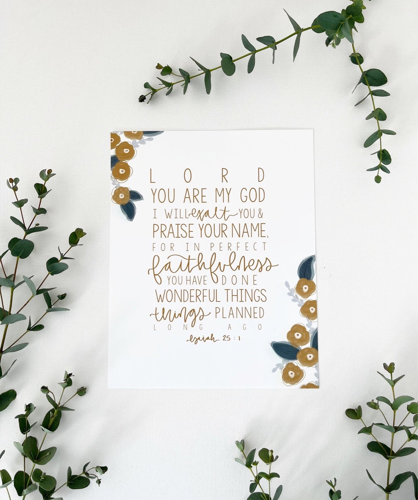 5x7, 8x10, 11x14 | Physical Print | Isaiah 25:1