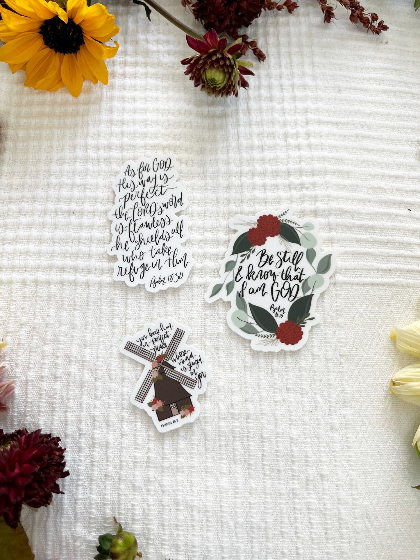 Vinyl Sticker Set | “As for God” “Be still and know” “He will keep”