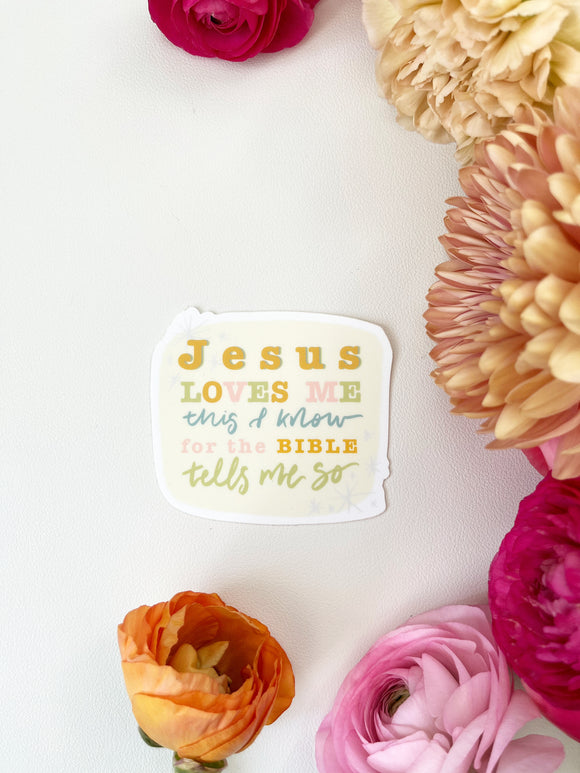 Vinyl Sticker | Jesus Loves me this I know, for the Bible tells me so | christian sticker |