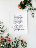 5x7, 8x10, 11x14 | Physical Print | Because of the Lord’s great love, we are not consumed for His compassions…