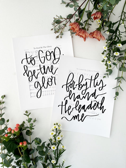 Set of 2 prints | 8x10, 11x14 | Physical Print | To God be the glory, for by His hand He leadeth me