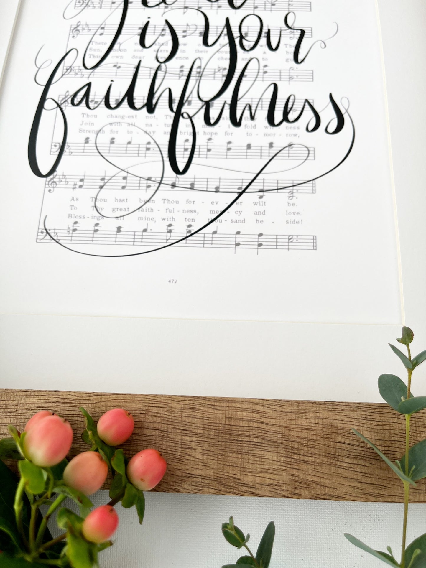 5x7, 8x10, 11x14 | Great is Your faithfulness | Calligraphy Print | Hymn Art | Music Print | Physical Print