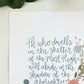 4x6, 5x7, 8x10, 11x14 | Physical Print | Psalm 91:1