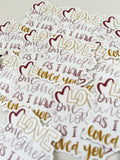 Vinyl Sticker | Love one another as I have loved you