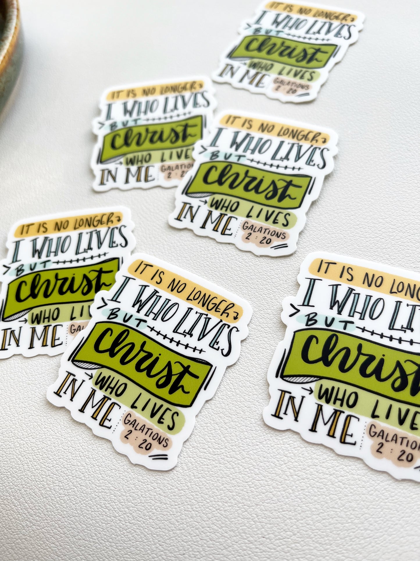 Vinyl Sticker | it is no longer I who live, but Christ who lives in me | christian sticker | Laptop Sticker